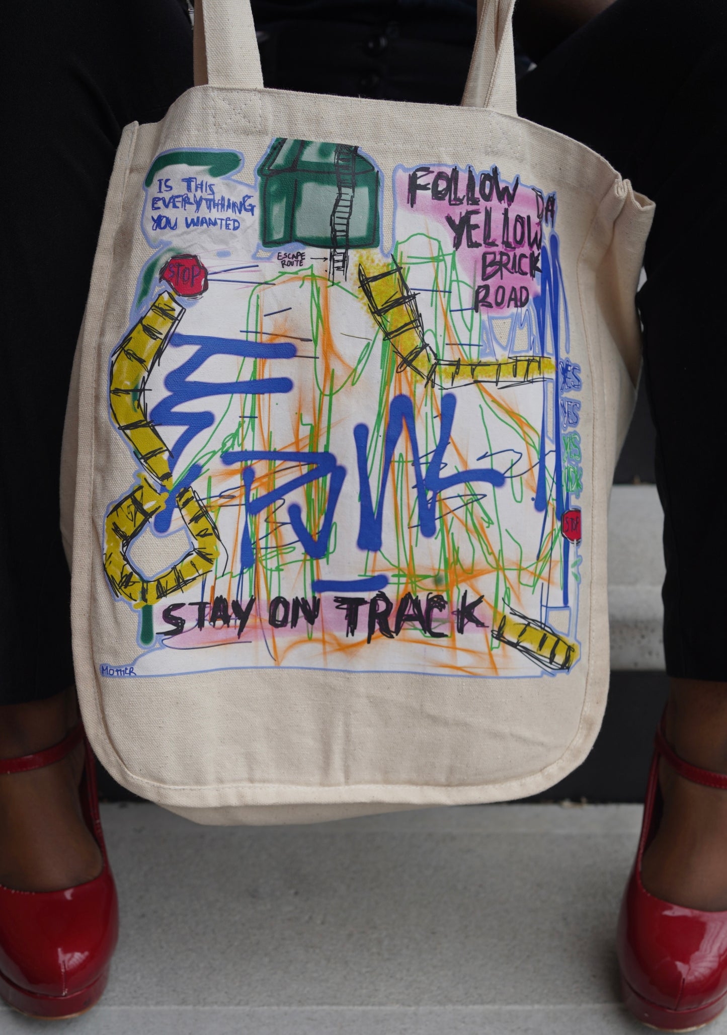 Stay on Track Abstract Tote.