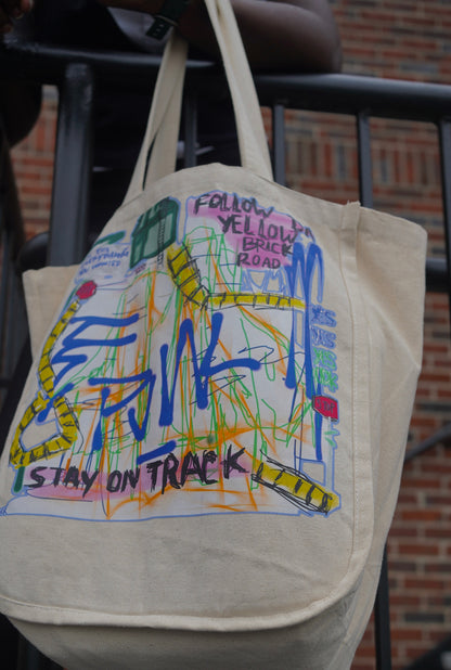 Stay on Track Abstract Tote.